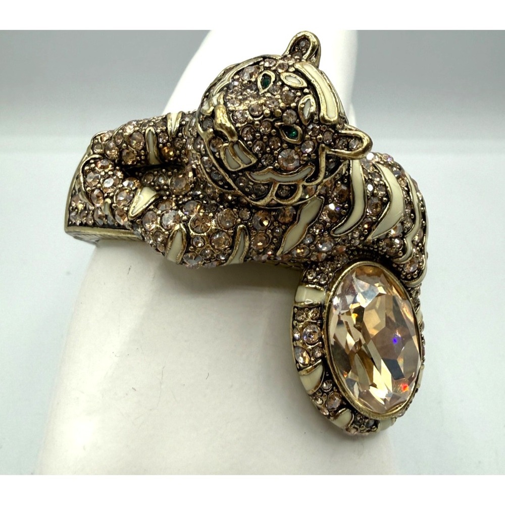 HEIDI DAUS "Feline Fabulous" (Cream Enamel) Cuff Bracelet (Orig.$199.99)